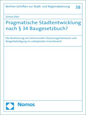 cover image of Pragmatische Stadtentwicklung nach § 34 Baugesetzbuch?